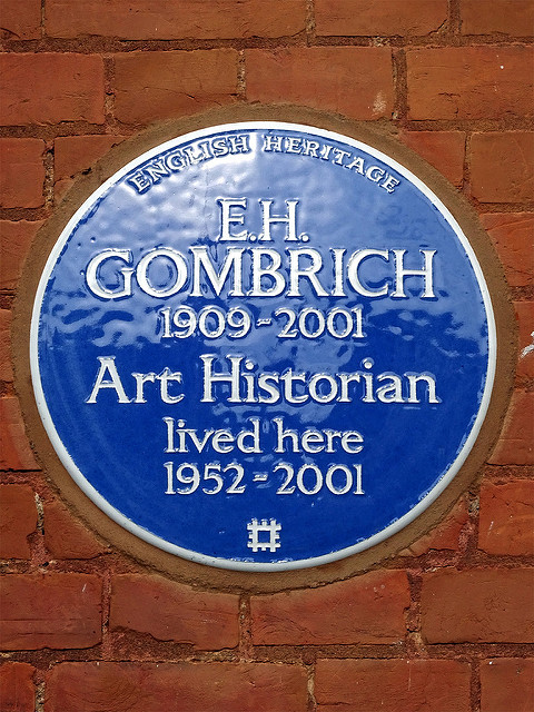 Ernst Gombrich blue plaque - E. H. Gombrich 1909 - 2001 Art Historian lived here 1952 - 2001