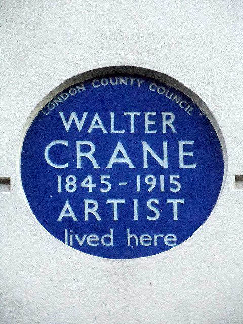 Walter Crane blue plaque - Walter Crane  1845-1915  Artist  lived here