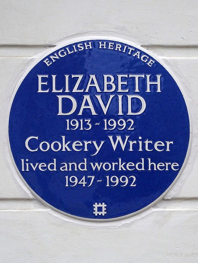 Elizabeth David blue plaque - Elizabeth David 1913-1992 Cookery Writer lived and worked here 1947-1992