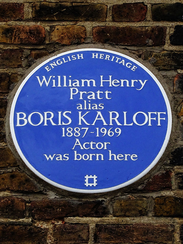 Boris Karloff blue plaque - William Henry Pratt alias Boris Karloff 1887-1969 actor was born here