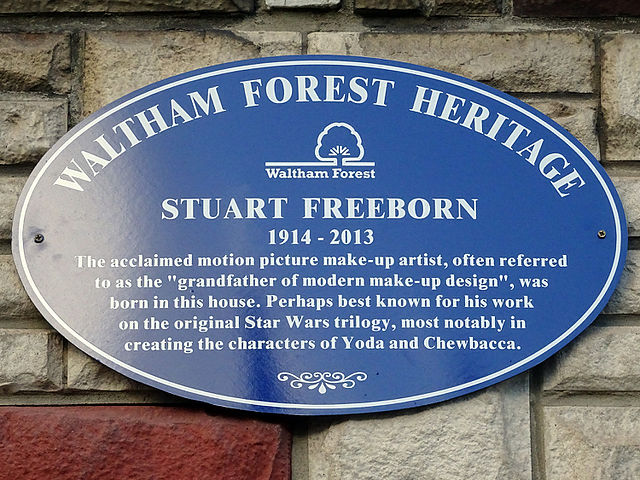 Blue plaque № 40630 - Stuart Freeborn 1914-2013 The acclaimed motion picture make-up artist, often referred to as the 