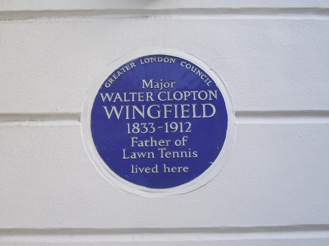Walter Clopton Wingfield blue plaque - Major Walter Clopton Wingfield 1833-1912 father of lawn tennis lived here
