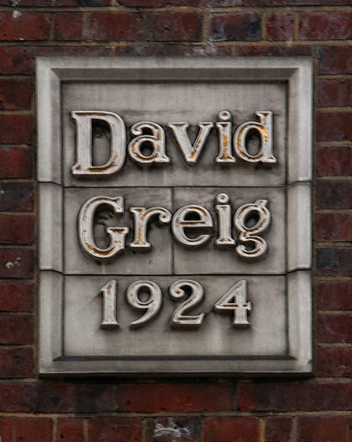 David Greig white plaque - David Greig 1924