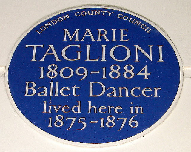 Marie Taglioni blue plaque - Marie Taglioni 1809-1884 ballet dancer lived here in 1875-1876