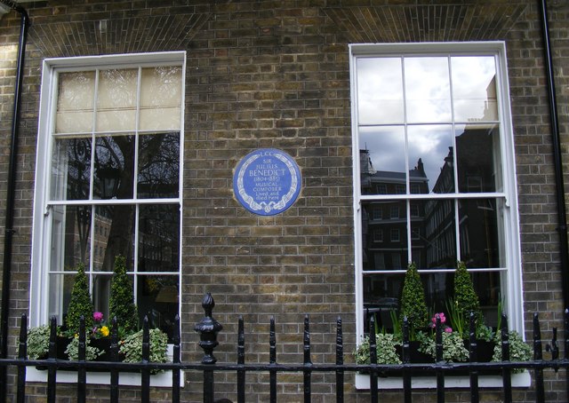 Julius Benedict blue plaque - Sir Julius Benedict (1804-1885) musical composer lived and died here