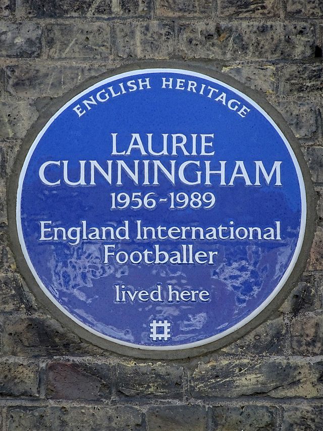 Laurence Cunningham blue plaque - Laurie Cunningham 1956-1989 England International Footballer lived here