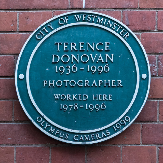 Terence Donovan green plaque - Terence Donovan 1936-1996 photographer worked here 1978-1996