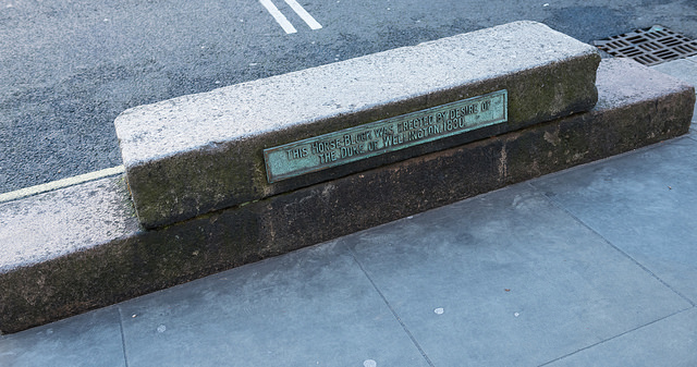 Arthur Wellesley stone plaque - This Horse Block was erected by desire of the Duke of Wellington. 1830