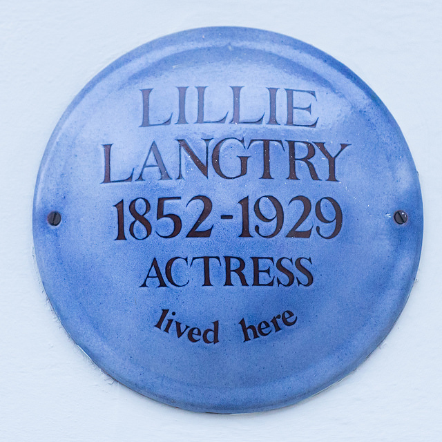 Lillie Langtry blue plaque - Lillie Langtry 1852-1929 actress lived here