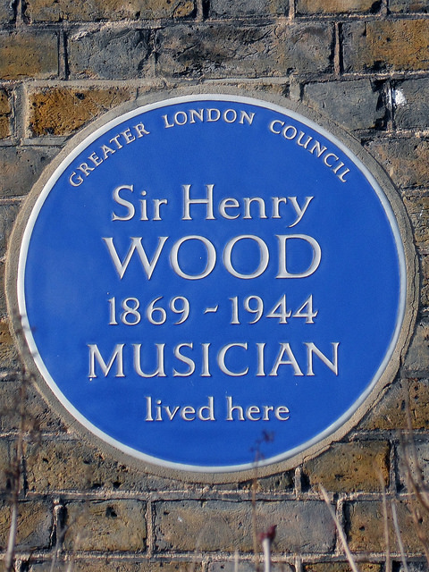 Henry Wood blue plaque - Sir Henry Wood 1869-1944 musician lived here