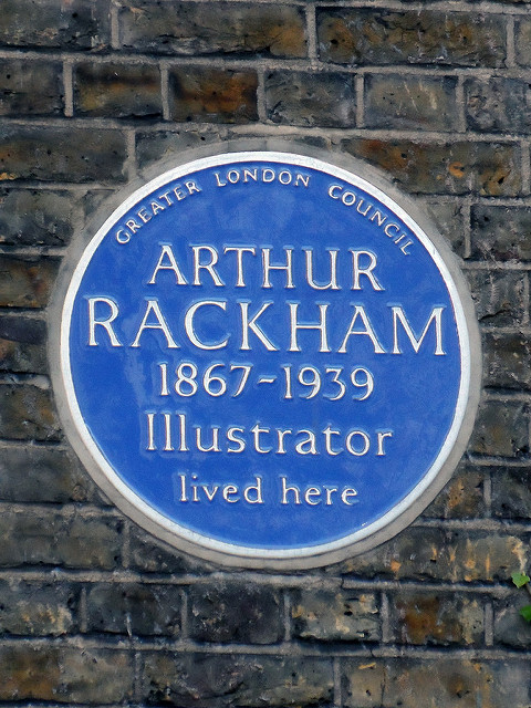 Arthur Rackham blue plaque - Arthur Rackham 1867-1939 illustrator lived here