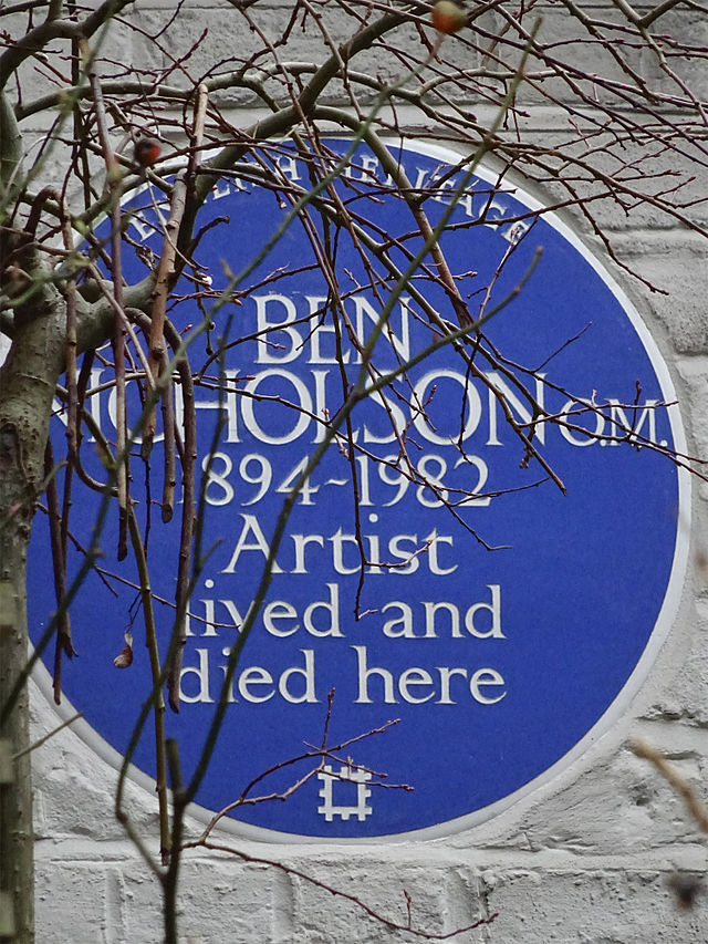 Ben Nicholson blue plaque - Ben Nicholson O.M. 1894-1982 artist lived and died here
