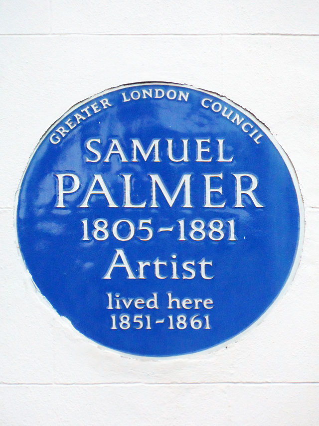 Samuel Palmer blue plaque - Samuel Palmer 1805-1881 artist lived here 1851-1861