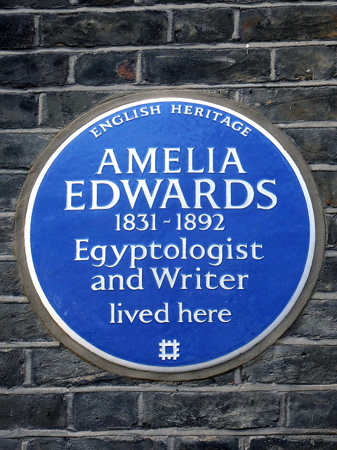 Amelia Edwards blue plaque - Amelia Edwards 1831-1892 Egyptologist and Writer lived here