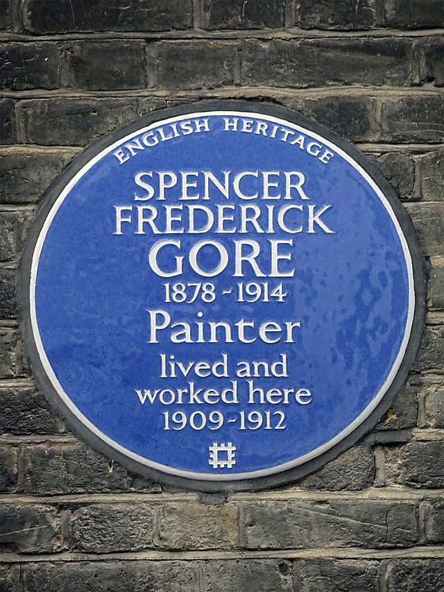 Spencer Frederick Gore blue plaque - Spencer Frederick Gore 1878-1914 Painter lived and worked here 1909-1912