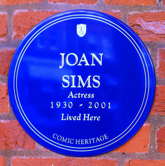 Joan Sims blue plaque - Joan Sims Actress 1930-2001 lived here