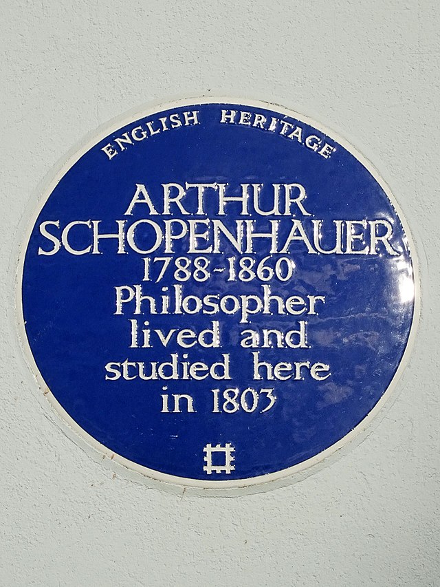 Arthur Schopenhauer blue plaque - Arthur Schopenhauer 1788-1860 philosopher lived and studied here in 1803
