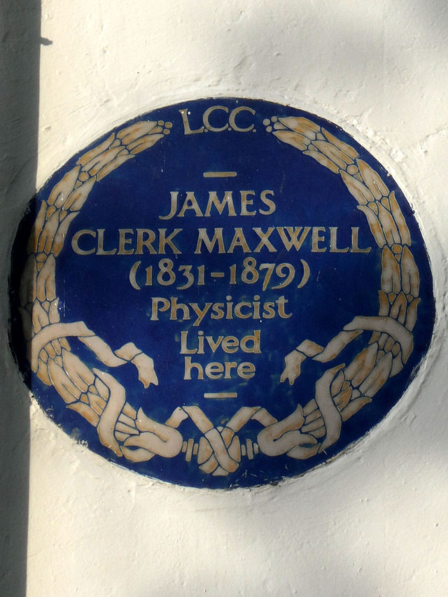 James Clerk Maxwell blue plaque - James Clerk Maxwell (1831-1879) physicist lived here