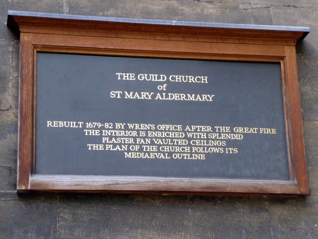 plaque № 46999 - The Guild Church of St Mary Aldermary