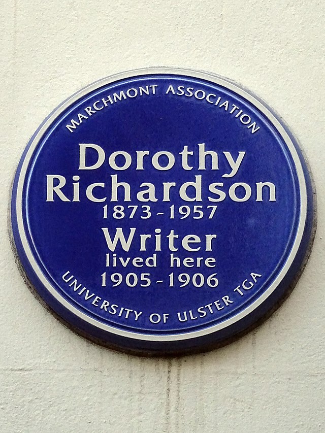 Dorothy Richardson blue plaque - Dorothy Richardson 1873-1957 writer lived here 1905-1906