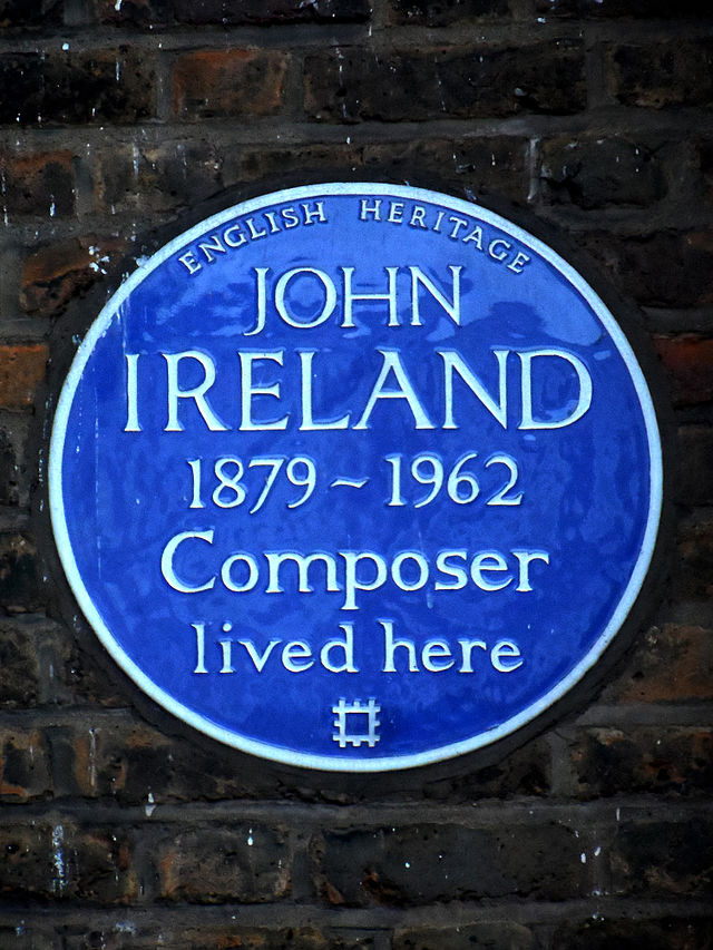 John Ireland blue plaque - John Ireland 1879-1962 composer lived here
