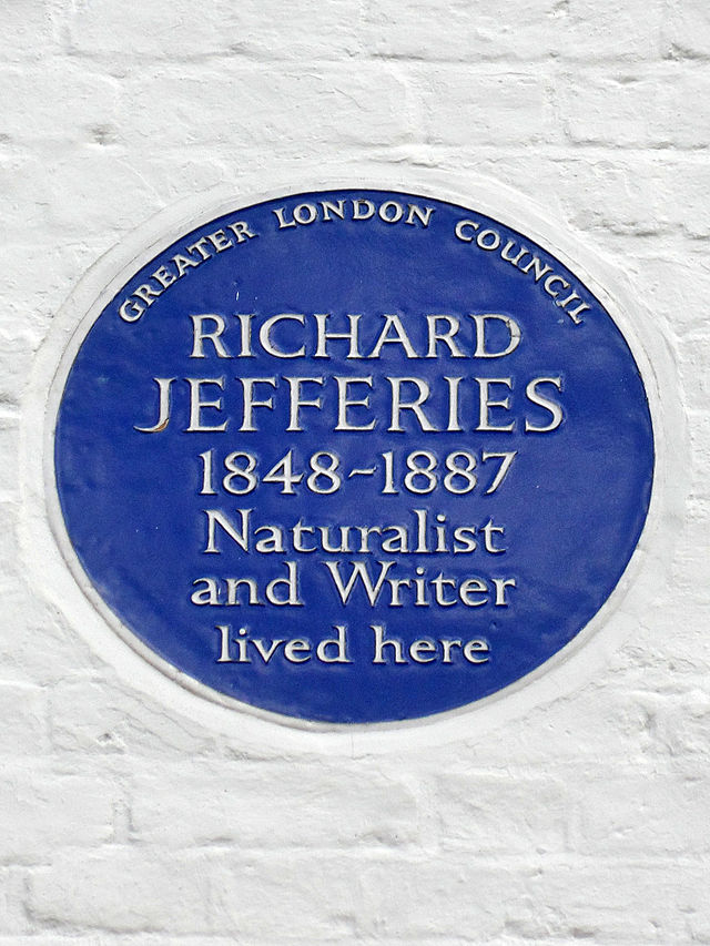 Richard Jefferies blue plaque - Richard Jefferies 1848-1887 naturalist and writer lived here