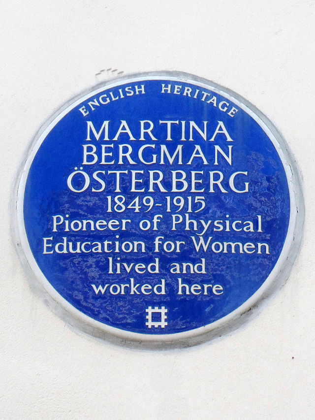 Martina Bergman-Österberg blue plaque - Martina Bergman Osterberg 1849-1915 pioneer of Physical Education for Women lived and worked here