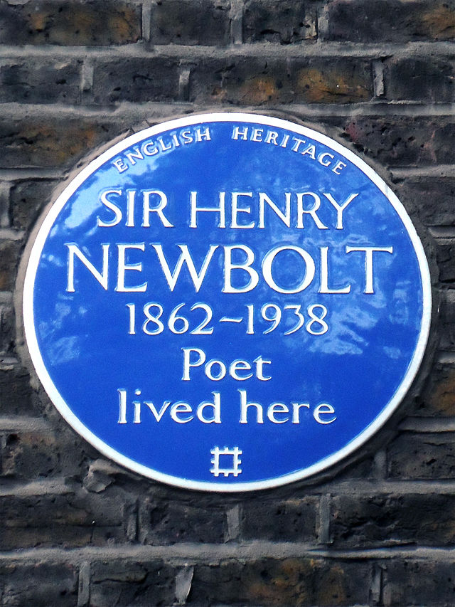 Henry Newbolt blue plaque - Sir Henry Newbolt 1862-1938 poet lived here