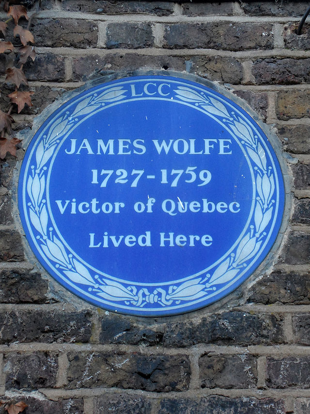 James Wolfe blue plaque - General James Wolfe 1727-1759 Victor of Quebec lived here