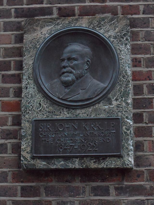 John Kirk marble plaque - Sir John Kirk JP Christian philanthropist the children's friend 1847-1922