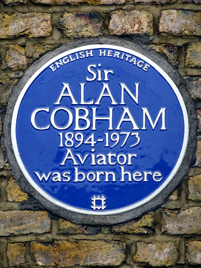 Alan Cobham blue plaque - Sir Alan Cobham 1894-1973 aviator was born here