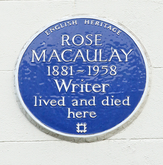 Rose Macaulay blue plaque - Rose Macaulay 1881-1958 writer lived and died here