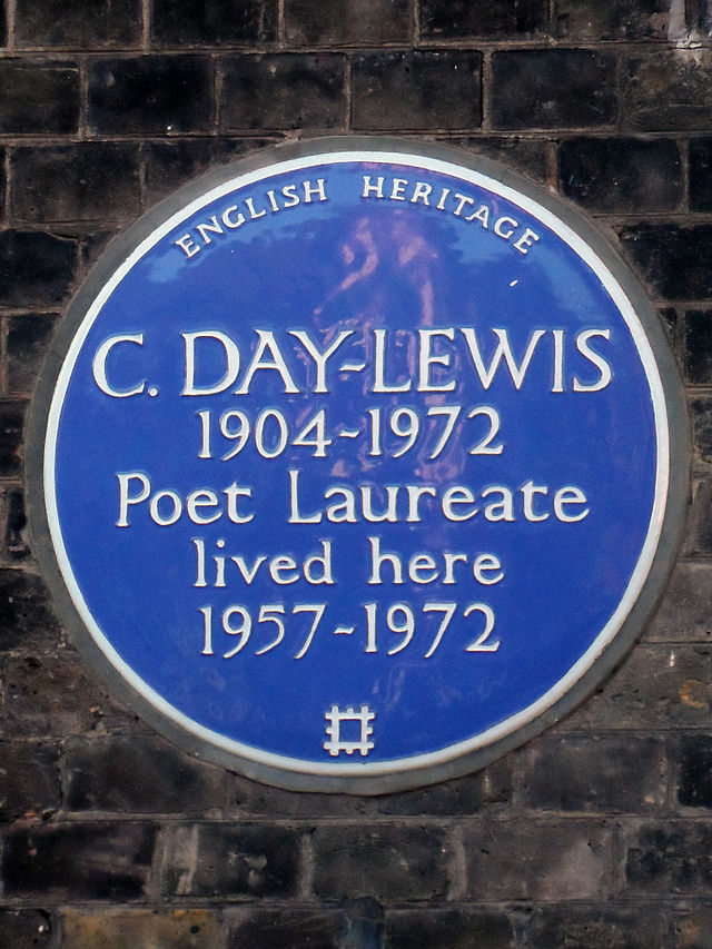 Cecil Day Lewis blue plaque - C. Day-Lewis 1904-1972 Poet Laureate lived here 1957-1972
