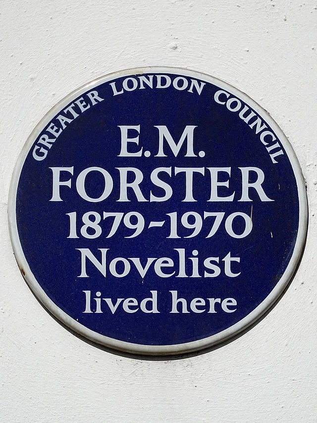 E. M. Forster blue plaque - E. M. Forster 1879-1970 novelist lived here