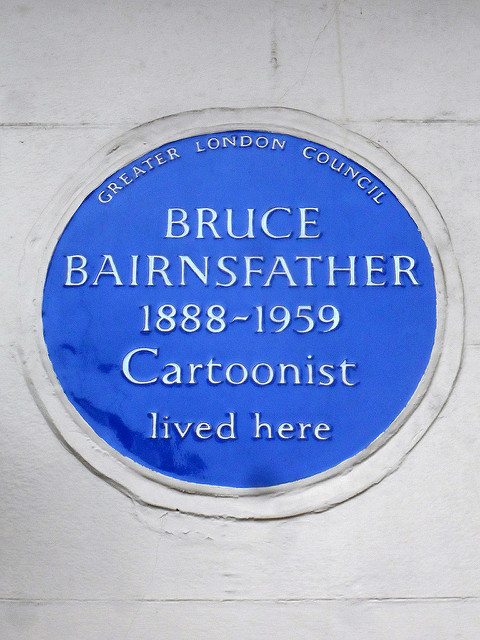 Bruce Bairnsfather blue plaque - Bruce Bairnsfather 1888-1959 cartoonist lived here
