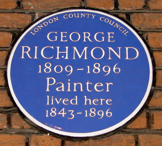 George Richmond blue plaque - George Richmond 1809-1896 painter lived here 1843-1896