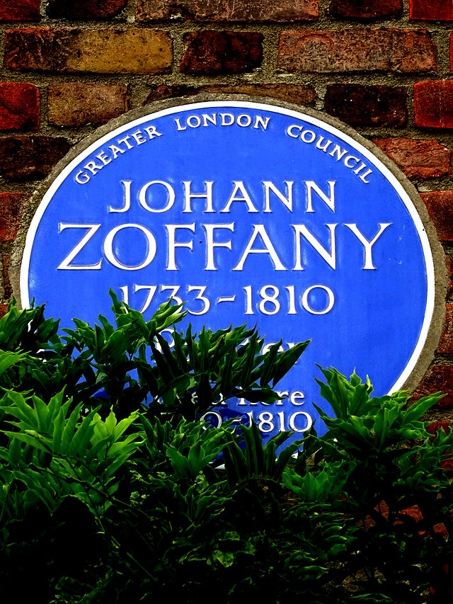 Johann Zoffany blue plaque - Johann Zoffany 1733-1810 painter lived here 1790-1810