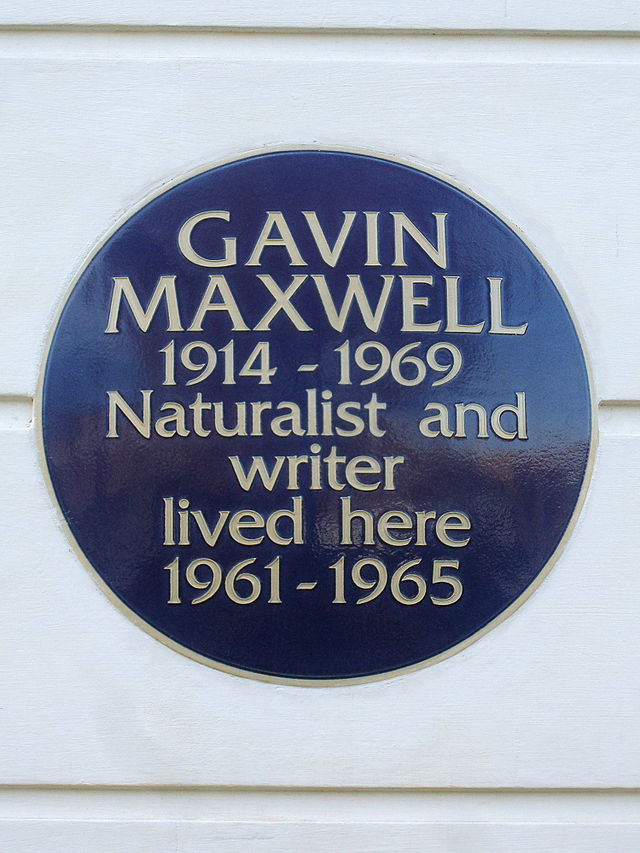 Gavin Maxwell blue plaque - Gavin Maxwell 1914 - 1969 Naturalist and writer lived here 1961 - 1965