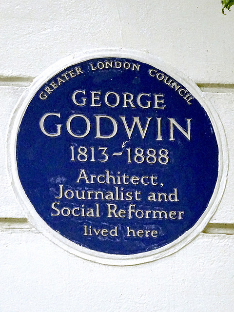George Godwin blue plaque - George Godwin 1813-1888 architect, journalist and social reformer lived here
