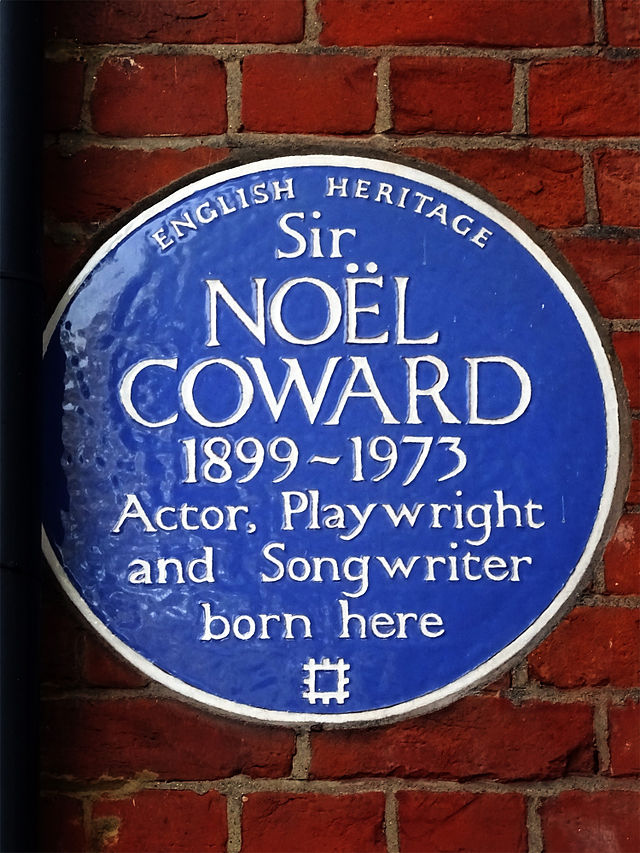 Noël Coward blue plaque - Sir  Noël Coward  1899-1973  Actor, Playwright  and Songwriter  born here