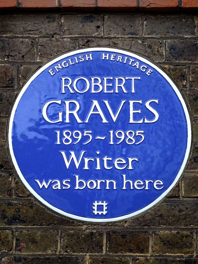 Robert Graves blue plaque - Robert Graves  1895-1985  Writer  was born here