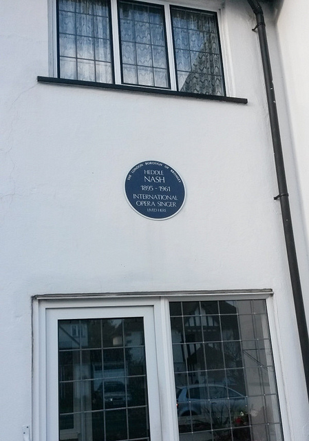 Heddle Nash black plaque - Heddle Nash (1895-1961) international opera singer lived here