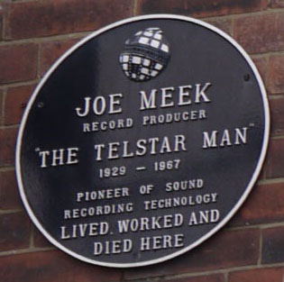 Joe Meek black plaque - Joe Meek record producer 