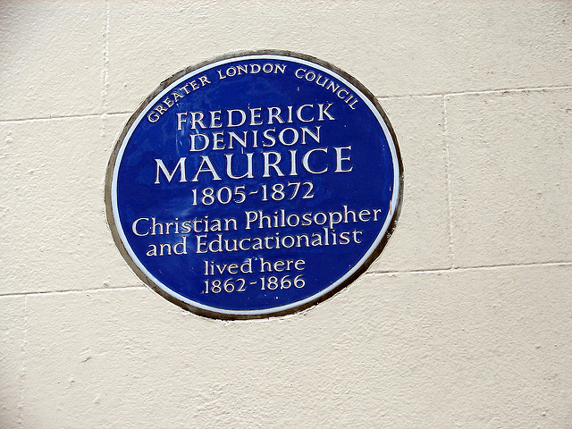 Frederick Denison Maurice blue plaque - Frederick  Denison  Maurice  1805-1872  Christian Philosopher  and Educationalist  lived here  1862-1866