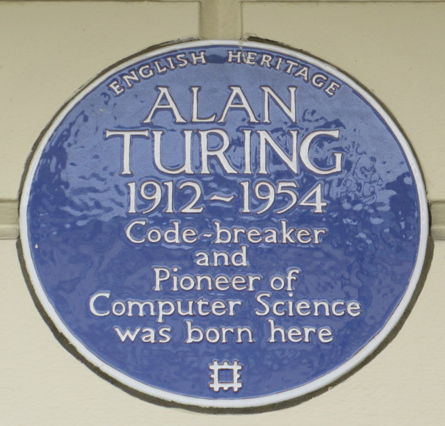 Alan Turing blue plaque - Alan Turing 1912-1954 code-breaker and pioneer of computer science was born here