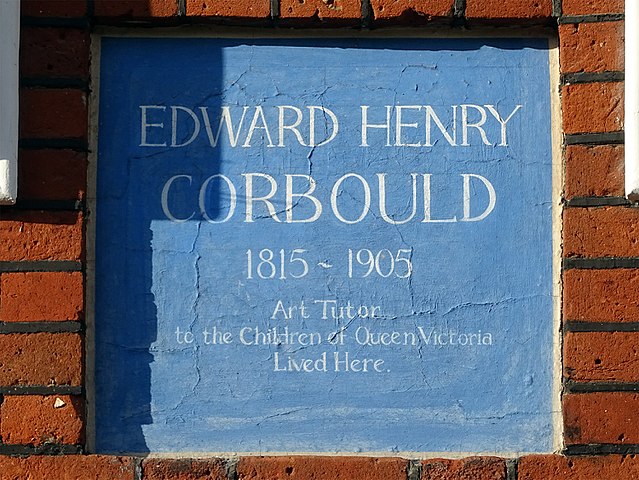 Edward Henry Corbould blue plaque - Edward Henry Corbould 1815-1905 Art Tutor to the children of Queen Victoria Lived Here