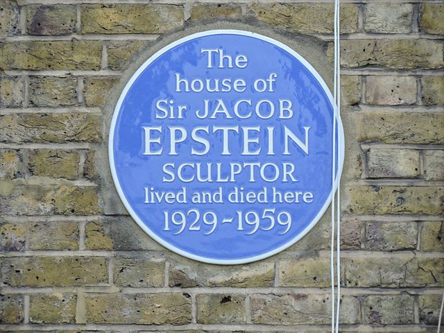 Jacob Epstein blue plaque - The house of Sir Jacob Epstein Sculptor lived and died here 1929-1959