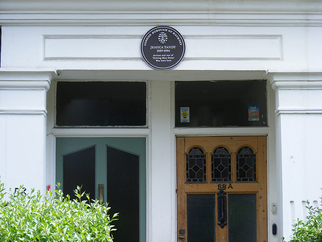 Jessica Tandy brown plaque - Jessica Tandy 1909-1994 Actress and star of Driving Miss Daisy was born here