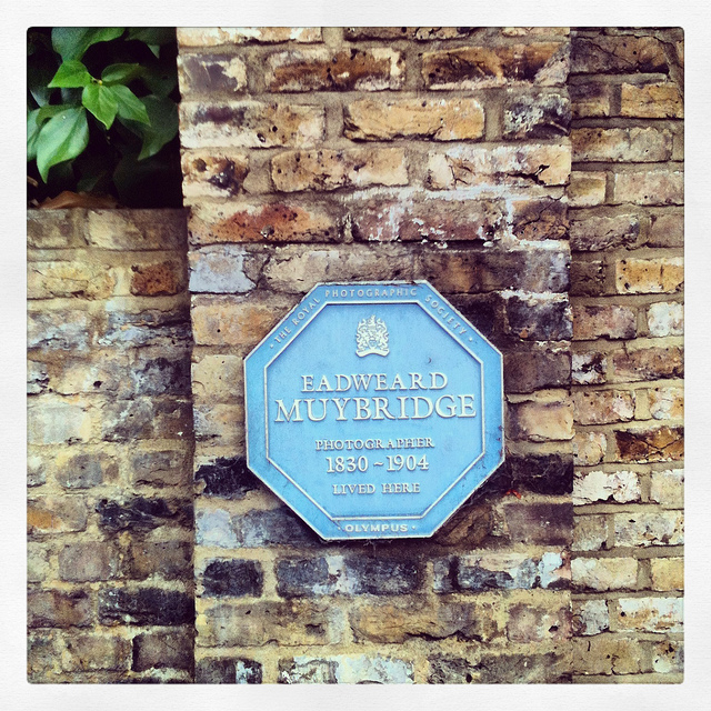 Eadweard Muybridge blue plaque - Eadweard Muybridge photographer 1830-1904 lived here