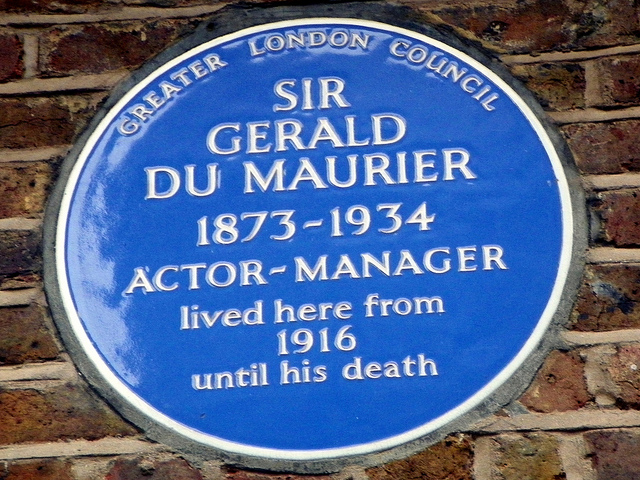 Gerald du Maurier blue plaque - Sir Gerald du Maurier 1873-1934 actor manager lived here from 1916 until his death